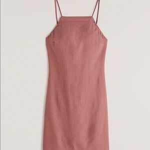 [NWT] Abercrombie & Fitch Open Back Linen Slip Mini Dress - Size XS